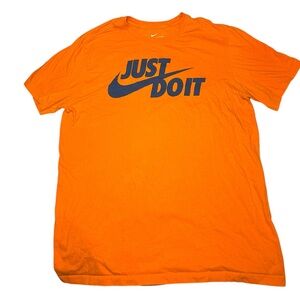 Nike Men's Orange Just Do It Tee Size Medium